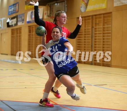 Handball Damen. SC kelag Ferlach/Feldkirchen gegen Union APG Korneuburg Handball Damen. KIRCHER Linda Anna (Ferlach), LANG Sarah (Korneuburg). Ferlach, 2.3.2019.
Foto: Kuess
---
pressefotos, pressefotografie, kuess, qs, qspictures, sport, bild, bilder, bilddatenbank