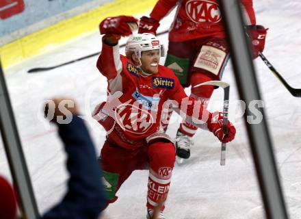 EBEL. Eishockey Bundesliga. KAC gegen	HCB Suedtirol Alperia. Torjubel Johannes Bischofberger, (KAC). Klagenfurt, am 13.3.2019.
Foto: Kuess

---
pressefotos, pressefotografie, kuess, qs, qspictures, sport, bild, bilder, bilddatenbank