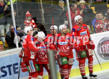 EBEL. Eishockey Bundesliga. KAC gegen	HCB Suedtirol Alperia. Kozek Andrew Jacob, Petersen Nicholas Eric,	Koch Thomas, Neal Matthew, Fischer David Joseph (KAC). Klagenfurt, am 13.3.2019.
Foto: Kuess

---
pressefotos, pressefotografie, kuess, qs, qspictures, sport, bild, bilder, bilddatenbank