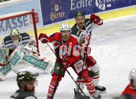 EBEL. Eishockey Bundesliga. KAC gegen	HCB Suedtirol Alperia. Obersteiner Daniel (KAC), Campbell Timothy (Bozen). Klagenfurt, am 13.3.2019.
Foto: Kuess

---
pressefotos, pressefotografie, kuess, qs, qspictures, sport, bild, bilder, bilddatenbank