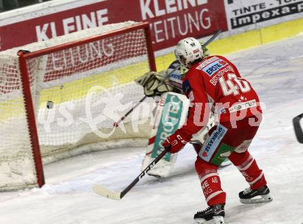 EBEL. Eishockey Bundesliga. KAC gegen	HCB Suedtirol Alperia. Johannes Bischofberger (KAC). Klagenfurt, am 13.3.2019.
Foto: Kuess

---
pressefotos, pressefotografie, kuess, qs, qspictures, sport, bild, bilder, bilddatenbank