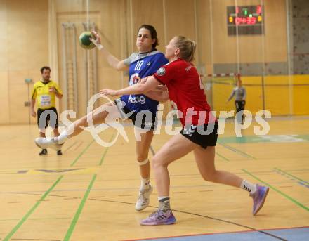 Handball Damen. SC kelag Ferlach/Feldkirchen gegen Union APG Korneuburg Handball Damen. OGRIS Lisa Marie (Ferlach), DANNER Caroline (Korneuburg). Ferlach, 2.3.2019.
Foto: Kuess
---
pressefotos, pressefotografie, kuess, qs, qspictures, sport, bild, bilder, bilddatenbank