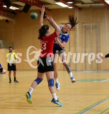 Handball Damen. SC kelag Ferlach/Feldkirchen gegen Union APG Korneuburg Handball Damen. KAVALAR Anna-Maria (Ferlach), STEINER Theres (Korneuburg). Ferlach, 2.3.2019.
Foto: Kuess
---
pressefotos, pressefotografie, kuess, qs, qspictures, sport, bild, bilder, bilddatenbank