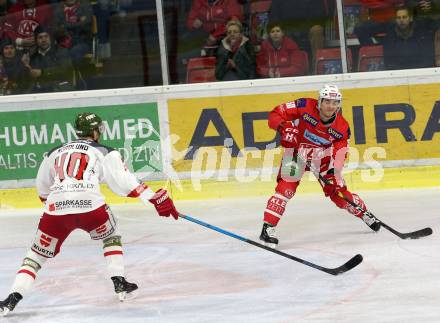 EBEL. Eishockey Bundesliga. KAC gegen	HCB Suedtirol Alperia. Neal Matthew (KAC), Nordlund Markus (Bozen). Klagenfurt, am 13.3.2019.
Foto: Kuess

---
pressefotos, pressefotografie, kuess, qs, qspictures, sport, bild, bilder, bilddatenbank