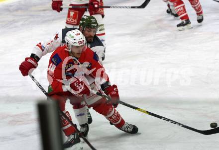 EBEL. Eishockey Bundesliga. KAC gegen	HCB Suedtirol Alperia. Geier Stefan (KAC), Catenacci Daniel (Bozen). Klagenfurt, am 13.3.2019.
Foto: Kuess

---
pressefotos, pressefotografie, kuess, qs, qspictures, sport, bild, bilder, bilddatenbank