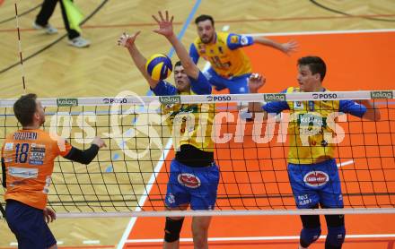 Volleyball. MEVZA-Cup-Final4. SK Posojilnica Aich/Dob gegen ACH Volley Ljubljana. Kacper Andrzej Stelmach, Federico Jorge Franetovich (Aich/Dob). Bleiburg, 16.3.2019.
Foto: Kuess
---
pressefotos, pressefotografie, kuess, qs, qspictures, sport, bild, bilder, bilddatenbank