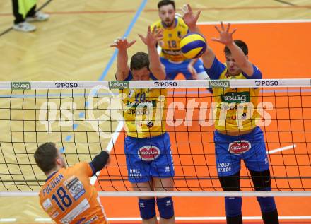 Volleyball. MEVZA-Cup-Final4. SK Posojilnica Aich/Dob gegen ACH Volley Ljubljana. Nejc Pusnik, Federico Jorge Franetovich (Aich/Dob). Bleiburg, 16.3.2019.
Foto: Kuess
---
pressefotos, pressefotografie, kuess, qs, qspictures, sport, bild, bilder, bilddatenbank