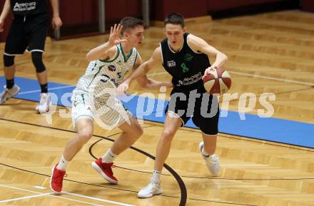 Basketball 2. Bundesliga. Play Down 1. Runde. KOS Celovec gegen   	Deutsch Wagram Alligators. Jan Razdevsek,  (KOS), Lukas Reichle (Deutsch Wagram). Klagenfurt, am 16.3.2019.
Foto: Kuess
---
pressefotos, pressefotografie, kuess, qs, qspictures, sport, bild, bilder, bilddatenbank