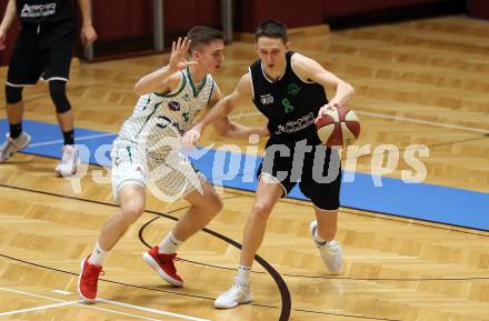 Basketball 2. Bundesliga. Play Down 1. Runde. KOS Celovec gegen   	Deutsch Wagram Alligators. Jan Razdevsek,  (KOS), Lukas Reichle (Deutsch Wagram). Klagenfurt, am 16.3.2019.
Foto: Kuess
---
pressefotos, pressefotografie, kuess, qs, qspictures, sport, bild, bilder, bilddatenbank