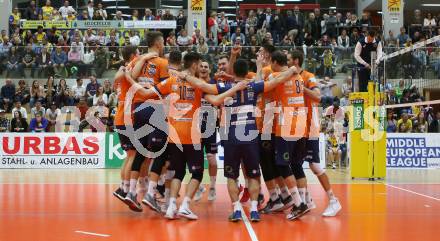 Volleyball. MEVZA-Cup-Final4. SK Posojilnica Aich/Dob gegen ACH Volley Ljubljana. Jubel   (Ljubljana). Bleiburg, 16.3.2019.
Foto: Kuess
---
pressefotos, pressefotografie, kuess, qs, qspictures, sport, bild, bilder, bilddatenbank