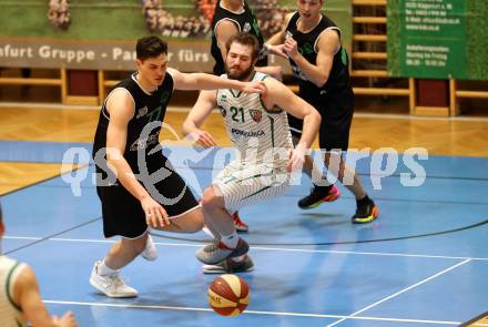 Basketball 2. Bundesliga. Play Down 1. Runde. KOS Celovec gegen   	Deutsch Wagram Alligators. Jaka Stemberger (KOS),  Marko Goranovic (Deutsch Wagram). Klagenfurt, am 16.3.2019.
Foto: Kuess
---
pressefotos, pressefotografie, kuess, qs, qspictures, sport, bild, bilder, bilddatenbank