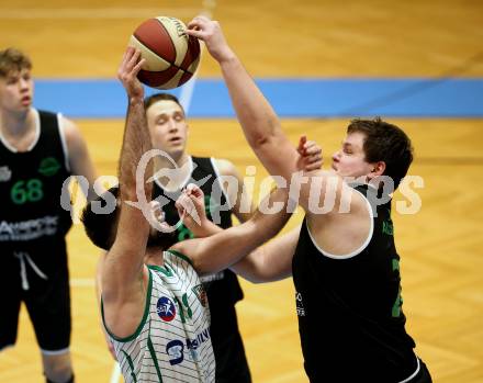 Basketball 2. Bundesliga. Play Down 1. Runde. KOS Celovec gegen   	Deutsch Wagram Alligators. Jaka Stemberger (KOS), Lukas Geyrhofer (Deutsch Wagram). Klagenfurt, am 16.3.2019.
Foto: Kuess
---
pressefotos, pressefotografie, kuess, qs, qspictures, sport, bild, bilder, bilddatenbank