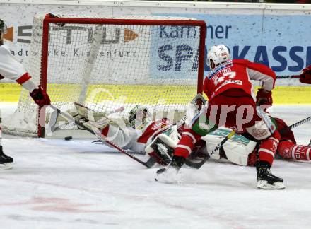 EBEL. Eishockey Bundesliga. KAC gegen	HCB Suedtirol Alperia. Marcel Witting, (KAC), Jacob Wesley Smith  (Bozen). Klagenfurt, am 22.3.2019.
Foto: Kuess

---
pressefotos, pressefotografie, kuess, qs, qspictures, sport, bild, bilder, bilddatenbank