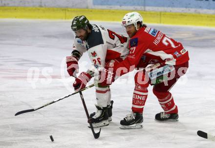 EBEL. Eishockey Bundesliga. KAC gegen	HCB Suedtirol Alperia.  Thomas Hundertpfund,  (KAC), Angelo Miceli (Bozen). Klagenfurt, am 22.3.2019.
Foto: Kuess

---
pressefotos, pressefotografie, kuess, qs, qspictures, sport, bild, bilder, bilddatenbank