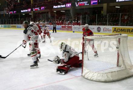 EBEL. Eishockey Bundesliga. KAC gegen	HCB Suedtirol Alperia. Andrew Jacob Kozek,  (KAC), Jacob Wesley Smith, Paul Geiger (Bozen). Klagenfurt, am 22.3.2019.
Foto: Kuess

---
pressefotos, pressefotografie, kuess, qs, qspictures, sport, bild, bilder, bilddatenbank