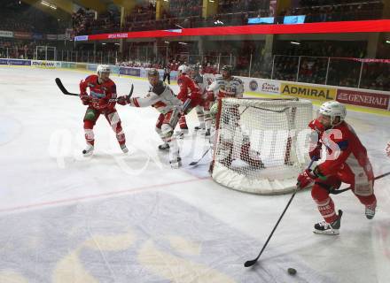 EBEL. Eishockey Bundesliga. KAC gegen	HCB Suedtirol Alperia. Matthew Neal, Thomas Koch,  (KAC), Daniel Glira (Bozen). Klagenfurt, am 22.3.2019.
Foto: Kuess

---
pressefotos, pressefotografie, kuess, qs, qspictures, sport, bild, bilder, bilddatenbank