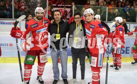 EBEL. Eishockey Bundesliga. KAC gegen	HCB Suedtirol Alperia. Antenne Fan Bank, Martin Schumnig, Nikolaus Kraus (KAC). Klagenfurt, am 22.3.2019.
Foto: Kuess

---
pressefotos, pressefotografie, kuess, qs, qspictures, sport, bild, bilder, bilddatenbank