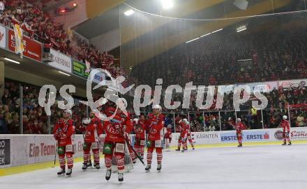 EBEL. Eishockey Bundesliga. KAC gegen	HCB Suedtirol Alperia. Jubel (KAC). Klagenfurt, am 22.3.2019.
Foto: Kuess

---
pressefotos, pressefotografie, kuess, qs, qspictures, sport, bild, bilder, bilddatenbank