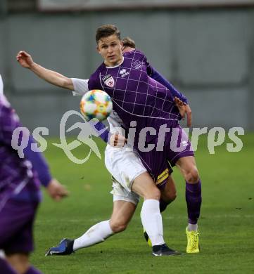 Fussball. 2. Liga. âSK Austria Klagenfurt gegen FC Juniors OOE. Benedikt Pichler,  (Klagenfurt), Valentin Grubeck (FC Juniors OOE). Klagenfurt, 29.3.2019.
Foto: Kuess
---
pressefotos, pressefotografie, kuess, qs, qspictures, sport, bild, bilder, bilddatenbank
