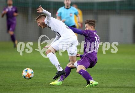 Fussball. 2. Liga. âSK Austria Klagenfurt gegen FC Juniors OOE. Benedikt Pichler,  (Klagenfurt), Nemanja Celic (FC Juniors OOE). Klagenfurt, 29.3.2019.
Foto: Kuess
---
pressefotos, pressefotografie, kuess, qs, qspictures, sport, bild, bilder, bilddatenbank