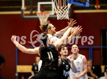 Basketball 2. Bundesliga. Play-Offs 2. Runde. Woerthersee Piraten gegen BK Mattersburg Rocks. Andreas Nuck  (Woerthersee Piraten), Maximilan Huebner (Mattersburg). Klagenfurt, am 29.3.2019.
Foto: Kuess
---
pressefotos, pressefotografie, kuess, qs, qspictures, sport, bild, bilder, bilddatenbank