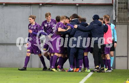 Fussball. 2. Liga. âSK Austria Klagenfurt gegen FC Juniors OOE.  Torjubel (Klagenfurt). Klagenfurt, 29.3.2019.
Foto: Kuess
---
pressefotos, pressefotografie, kuess, qs, qspictures, sport, bild, bilder, bilddatenbank