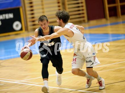 Basketball 2. Bundesliga. Play-Offs 2. Runde. Woerthersee Piraten gegen BK Mattersburg Rocks. 	Elvis Keric  (Woerthersee Piraten), Jan Nicoli (Mattersburg). Klagenfurt, am 29.3.2019.
Foto: Kuess
---
pressefotos, pressefotografie, kuess, qs, qspictures, sport, bild, bilder, bilddatenbank