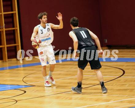 Basketball 2. Bundesliga. Play-Offs 2. Runde. Woerthersee Piraten gegen BK Mattersburg Rocks.  Andreas Nuck (Woerthersee Piraten), 	Jan Nicoli (Mattersburg). Klagenfurt, am 29.3.2019.
Foto: Kuess
---
pressefotos, pressefotografie, kuess, qs, qspictures, sport, bild, bilder, bilddatenbank