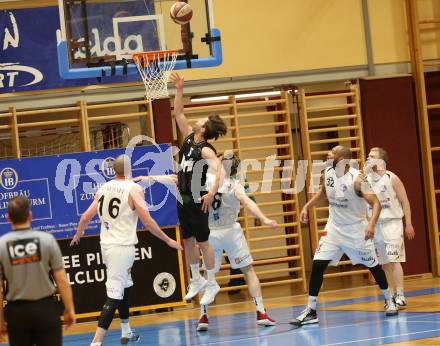 Basketball 2. Bundesliga. Play-Offs 2. Runde. Woerthersee Piraten gegen BK Mattersburg Rocks.  Sebastian Schaal (Woerthersee Piraten), Corey Hallett, Maximilan Huebner, Gary Ware, Claudio Vancura (Mattersburg). Klagenfurt, am 29.3.2019.
Foto: Kuess
---
pressefotos, pressefotografie, kuess, qs, qspictures, sport, bild, bilder, bilddatenbank