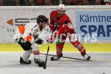 EBEL. Eishockey Bundesliga. KAC gegen	Moser Medical Graz99ers. Marcel Witting,  (KAC), Matthew Caito (Graz). Klagenfurt, am 31.3.2019.
Foto: Kuess

---
pressefotos, pressefotografie, kuess, qs, qspictures, sport, bild, bilder, bilddatenbank