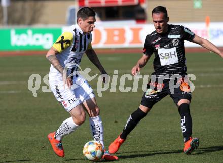 Fussball tipico Bundesliga. RZ Pellets WAC gegen LASK. Michael Liendl,  (WAC), Dominik Frieser (LASK). Wolfsberg, am 23.2.2019.
Foto: Kuess

---
pressefotos, pressefotografie, kuess, qs, qspictures, sport, bild, bilder, bilddatenbank