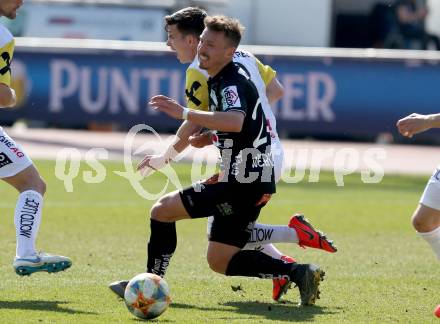 Fussball tipico Bundesliga. RZ Pellets WAC gegen LASK. Christopher Wernitznig,  (WAC), Peter Michorl (LASK). Wolfsberg, am 23.2.2019.
Foto: Kuess

---
pressefotos, pressefotografie, kuess, qs, qspictures, sport, bild, bilder, bilddatenbank