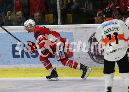 EBEL. Eishockey Bundesliga. KAC gegen	Moser Medical Graz99ers. Torjubel Mitch Wahl (KAC). Klagenfurt, am 31.3.2019.
Foto: Kuess

---
pressefotos, pressefotografie, kuess, qs, qspictures, sport, bild, bilder, bilddatenbank