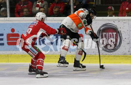 EBEL. Eishockey Bundesliga. KAC gegen	Moser Medical Graz99ers.  Stefan Geier,  (KAC), Robin Jakobsson (Graz). Klagenfurt, am 31.3.2019.
Foto: Kuess

---
pressefotos, pressefotografie, kuess, qs, qspictures, sport, bild, bilder, bilddatenbank