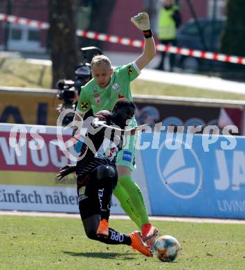 Fussball tipico Bundesliga. RZ Pellets WAC gegen LASK.  Sekou Koita,  (WAC), Alexander Schlager (LASK). Wolfsberg, am 23.2.2019.
Foto: Kuess

---
pressefotos, pressefotografie, kuess, qs, qspictures, sport, bild, bilder, bilddatenbank