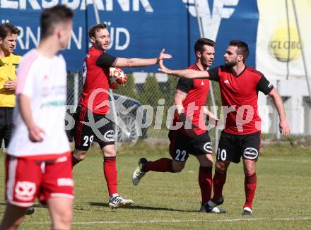 Fussball Kaerntner Liga. St. Jakob/Ros. gegen St. Michael/Bl.. Torjubel Thomas Ogradnig, Dragan Ovcina (St.Jakob). St. Jakob, am 30.3.2019.
Foto: Kuess
---
pressefotos, pressefotografie, kuess, qs, qspictures, sport, bild, bilder, bilddatenbank