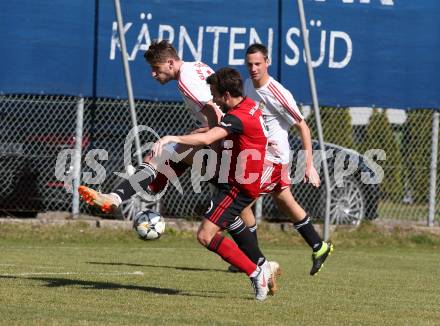 Fussball Kaerntner Liga. St. Jakob/Ros. gegen St. Michael/Bl.. Christoph Omann (St.Jakob), Kristjan Draksler (St.Michael). St. Jakob, am 30.3.2019.
Foto: Kuess
---
pressefotos, pressefotografie, kuess, qs, qspictures, sport, bild, bilder, bilddatenbank