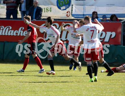 Fussball Kaerntner Liga. St. Jakob/Ros. gegen St. Michael/Bl..  Torjubel Arnold Gross  (St.Michael). St. Jakob, am 30.3.2019.
Foto: Kuess
---
pressefotos, pressefotografie, kuess, qs, qspictures, sport, bild, bilder, bilddatenbank