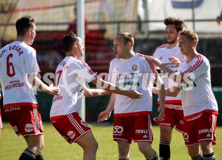 Fussball Kaerntner Liga. St. Jakob/Ros. gegen St. Michael/Bl..  Torjubel Uros Roser  (St.Michael). St. Jakob, am 30.3.2019.
Foto: Kuess
---
pressefotos, pressefotografie, kuess, qs, qspictures, sport, bild, bilder, bilddatenbank