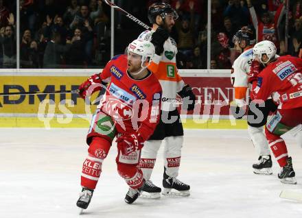 EBEL. Eishockey Bundesliga. KAC gegen	Moser Medical Graz99ers. Torjubel Matthew Neal  (KAC). Klagenfurt, am 5.4.2019.
Foto: Kuess

---
pressefotos, pressefotografie, kuess, qs, qspictures, sport, bild, bilder, bilddatenbank