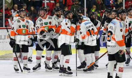EBEL. Eishockey Bundesliga. KAC gegen	Moser Medical Graz99ers.  enttaeuschte Spieler  (Graz). Klagenfurt, am 5.4.2019.
Foto: Kuess

---
pressefotos, pressefotografie, kuess, qs, qspictures, sport, bild, bilder, bilddatenbank