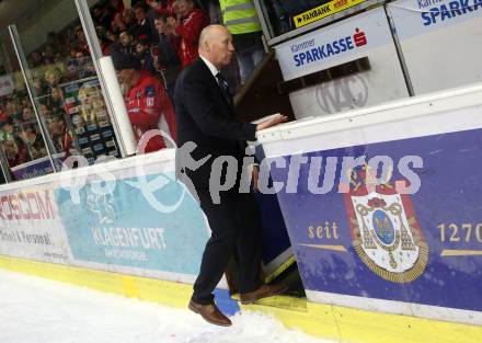 EBEL. Eishockey Bundesliga. KAC gegen	Moser Medical Graz99ers. Trainer Doug Mason (Graz). Klagenfurt, am 5.4.2019.
Foto: Kuess

---
pressefotos, pressefotografie, kuess, qs, qspictures, sport, bild, bilder, bilddatenbank