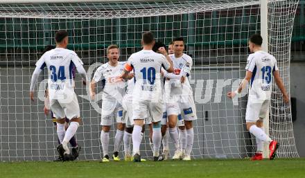 Fussball. 2. Liga. âSK Austria Klagenfurt gegen SV Horn. Torjubel Horn. Klagenfurt, 12.4.2019.
Foto: Kuess
---
pressefotos, pressefotografie, kuess, qs, qspictures, sport, bild, bilder, bilddatenbank