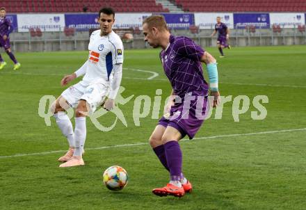 Fussball. 2. Liga. âSK Austria Klagenfurt gegen SV Horn. Florian Jaritz,  (Klagenfurt), Raffael Behounek (SV Horn). Klagenfurt, 12.4.2019.
Foto: Kuess
---
pressefotos, pressefotografie, kuess, qs, qspictures, sport, bild, bilder, bilddatenbank