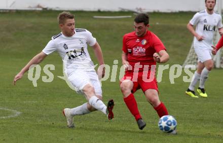 Fussball 1. Klasse A. Doelsach gegen Hermagor.  Dominic Mattersberger,  (Doelsach), Gabriel Wassermann (Hermagor). Doelsach, am 6.4.2019.
Foto: Kuess
---
pressefotos, pressefotografie, kuess, qs, qspictures, sport, bild, bilder, bilddatenbank