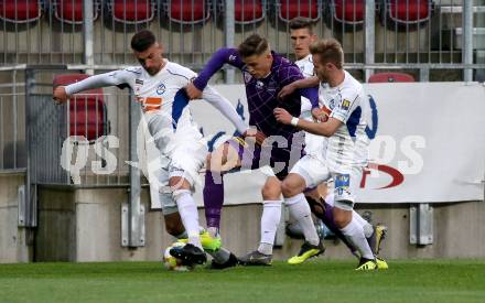 Fussball. 2. Liga. âSK Austria Klagenfurt gegen SV Horn.  Benedikt Pichler, (Klagenfurt), Mehdi Hetemaj, Andree Neumayer  (SV Horn). Klagenfurt, 12.4.2019.
Foto: Kuess
---
pressefotos, pressefotografie, kuess, qs, qspictures, sport, bild, bilder, bilddatenbank