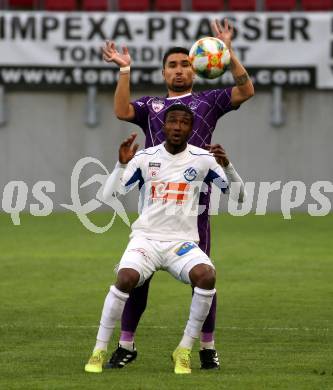Fussball. 2. Liga. âSK Austria Klagenfurt gegen SV Horn. Maximiliano Moreira Romero,  (Klagenfurt), Kelvin Arase (SV Horn). Klagenfurt, 12.4.2019.
Foto: Kuess
---
pressefotos, pressefotografie, kuess, qs, qspictures, sport, bild, bilder, bilddatenbank