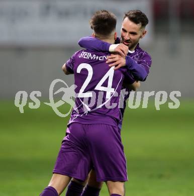 Fussball. 2. Liga. âSK Austria Klagenfurt gegen SV Horn. Torjubel Daniel Steinwender, Okan Aydin (Klagenfurt). Klagenfurt, 12.4.2019.
Foto: Kuess
---
pressefotos, pressefotografie, kuess, qs, qspictures, sport, bild, bilder, bilddatenbank
