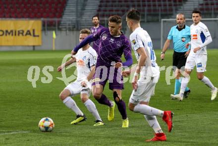 Fussball. 2. Liga. âSK Austria Klagenfurt gegen SV Horn. Benedikt Pichler,  (Klagenfurt), Julian Veliser (SV Horn). Klagenfurt, 12.4.2019.
Foto: Kuess
---
pressefotos, pressefotografie, kuess, qs, qspictures, sport, bild, bilder, bilddatenbank