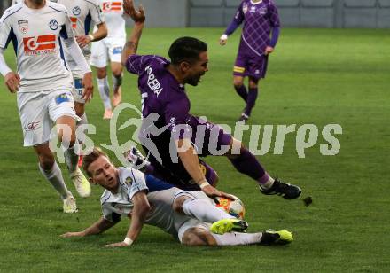 Fussball. 2. Liga. âSK Austria Klagenfurt gegen SV Horn.  Maximiliano Moreira Romero,  (Klagenfurt), Andree Neumayer (SV Horn). Klagenfurt, 12.4.2019.
Foto: Kuess
---
pressefotos, pressefotografie, kuess, qs, qspictures, sport, bild, bilder, bilddatenbank